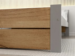 Posteľ IKAROS DOUBLE 160 x 200 cm, dub artisan/sivá Rošt: S latkovým roštom, Matrac: Matrac Somnia 18 cm