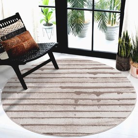 Dekorstudio Moderný okrúhly koberec MODA SOFT béžový 579 Priemer koberca: 160cm