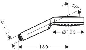 Hansgrohe Crometta, ručná sprcha 1jet, biela/chrómová, HAN-26331400