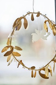 Ib Laursen Dekoratívny veniec Mistletoe Brass 20 cm