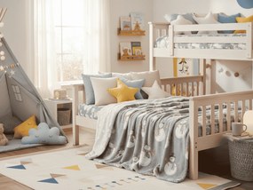 Svietiaca vianočná mikroplyšová deka SNOW BUDDY, sivá Rozmer: 150 x 200 cm