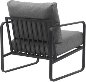 Design-Shop Kreslo Manea - látka / kov - Tmavo sivá