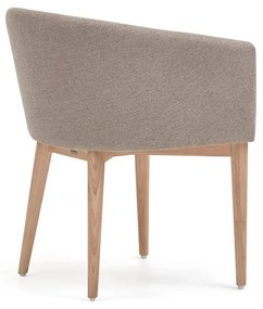 Béžové čalúnené jedálenské kreslo s podrúčkami Harlan – Kave Home