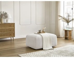 Biela podnožka z textílie bouclé Tina – Bobochic Paris