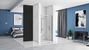 Jednokrídlové sprchové dvere REA RAPID SWING 90 cm pre inštaláciu do niky, chróm/transparent - bez vaničky