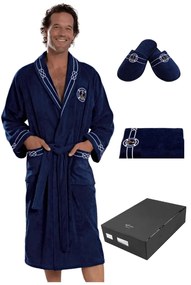 Soft Cotton Luxusný pánsky župan + uterák + papuče MARINE MAN v darčekovom balení