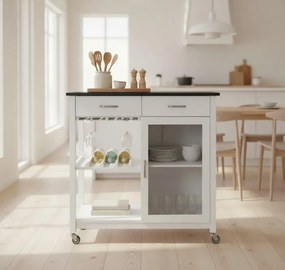 XXXLutz SERVÍROVACÍ VOZÍK, biela, 90/91/50 cm MID.YOU - Barový nábytok - 001713014901