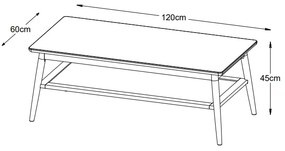 Dizajnový konferenčný stolík Tallys 120 cm prírodný dub