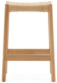 Barové stoličky z dubového dreva v prírodnej farbe v súprave 2 ks (výška sedadla 66 cm) Yalia – Kave Home