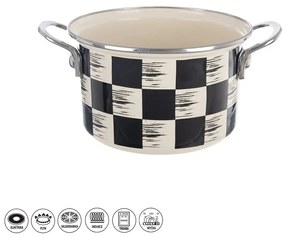 Hrniec smalt ŠACHOVNICA Lem 2 l