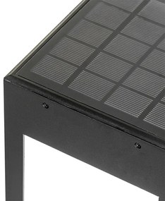Stojaca vonkajšia lampa čierna 80 cm so stmievacím svetlom a senzorom na solár - Charlotte