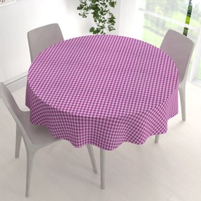 Biante Bavlnený okrúhly obrus Olivia OL-020 Fialová kocka malá Ø 60 cm