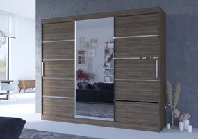 Veľká šatníková skriňa v dekore dub čokoládový Guaba 250 cm