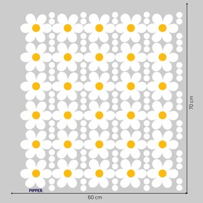 PIPPER. Textilná nálepka na stenu "Sedmokrásky a bodky"