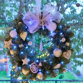 DECOLED Kovová vianočná závesná ozdoba s patinou srdca, vzorovaná