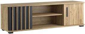 TV skrinka drevená 140 cm, s policou a dvierkami