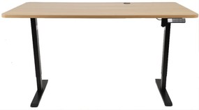 Výškovo nastaviteľný elektrický stôl BestBerg BBAT-16BWD / rozmer 160x80 cm / výška 85-130 cm / čierna/drevo