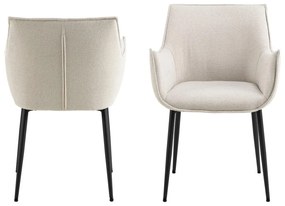 Krémovobiele čalúnené jedálenské kreslo Bonita – Actona