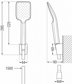 Mexen Libra R62 vaňová batéria so sprchovou sadou, chrómová, 74513R62-00