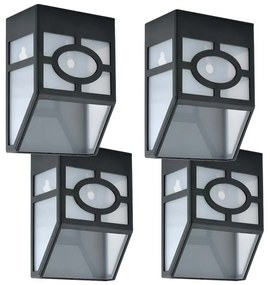Vonkajšia čierna solárna lampa, 4 ks