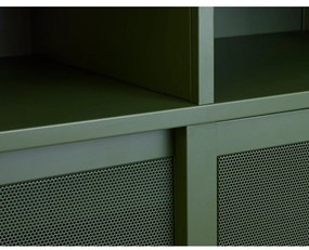 Tmavozelená kovová skrinka s posuvnými dverami 90x140x40 cm Veep – Unique Furniture