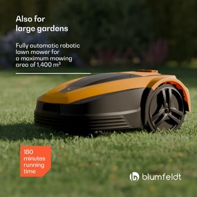 Blumfeldt Garden Hero, inteligentná robotická kosačka pre trávnik s rozlohou až 1400 m², doba prevádzky 3 hodiny, senzor proti kolízii