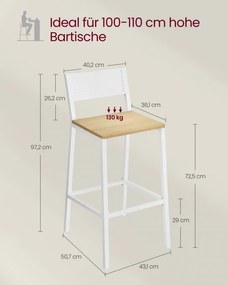 Set dvoch barových stoličiek LBC070W09 (2 ks)