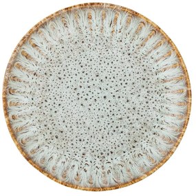 Modrý/béžový servírovací tanier z kameniny ø 17 cm Fleur – Bloomingville