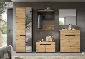 Dvojdielny šatníkový panel Cano, 80 cm, šedá/dub artisan