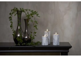 Sivo-biela betónová LED sviečka Star Trading Flamme Marble, výška 15 cm
