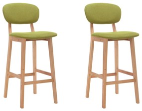 Barové stoličky 2 ks zelené látkové