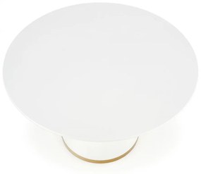 Okrúhly jedálenský stôl Sonof biely/zlatý