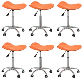 Jedálenské stoličky 6 ks oranžové umelá koža