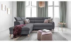 Tmavosivá rozkladacia rohová pohovka (ľavý roh) Sweet Harmony – Miuform