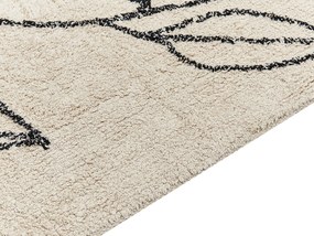 Bavlnený koberec 80 x 150 cm béžová/čierna SAZLI Beliani