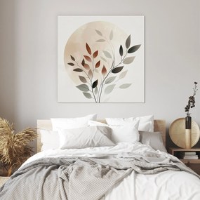 DUBLEZ | Drevený boho obraz - Lístky v kruhu