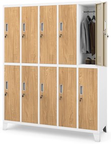 BHP šatní skrinka biela/zlatý dub: Eco Design 10-dverová BARTEK