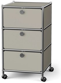 Kovová kancelárska skrinka »CN3« so zásuvkami, svetlosivá