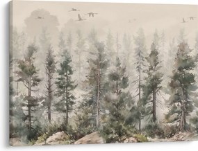 Obraz - Borovicový les I., aquarel (70x50 cm)