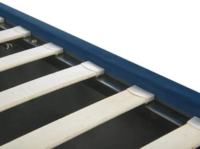 Zamatová posteľ s úložným priestorom 160 x 200 cm modrá VERNOYES Beliani