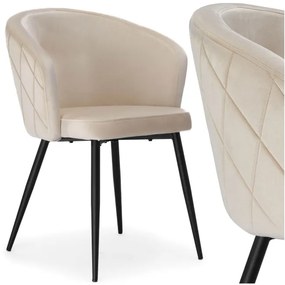 Jedálenská stolička HAMPTON zamatová, béžová