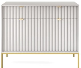 Komoda Nova 104 cm so zásuvkami sivá/zlatá