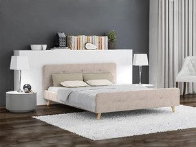 Béžová čalúnená posteľ AMELIA 120 x 200 cm