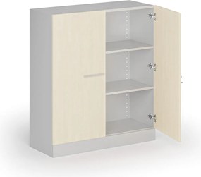 Kovová spisová skriňa s drevenými dverami, demontovaná, 1150 x 1000 x 400 mm, breza