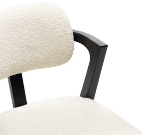 Designová jídelní židle Apulia z masivu boucle krémová