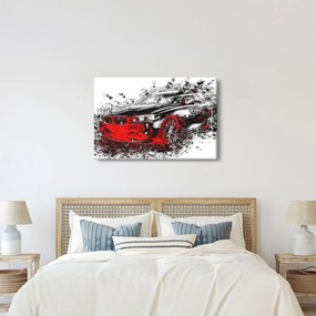 Obraz - Maľované auto v akcii (90x60 cm)