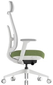 Kancelárska ergonomická stolička K42 White — sieť, látka, biela / viac farieb Modrá