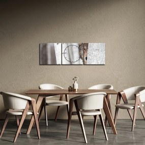 Obraz - Vlk (s hodinami) (90x30 cm)