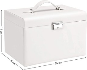 Songmics Šperkovnica + mini šperkovnica Esther, 18x26x17 cm + 14x9x3,5 cm, biela