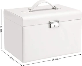 Songmics Šperkovnica + mini šperkovnica Esther, 18x26x17 cm + 14x9x3,5 cm, biela